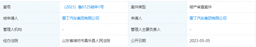 雷丁汽车申请破产 曾靠低速电动车年销售额达百亿 雷丁汽车申请破产 曾靠低速电动车年销售额达百亿