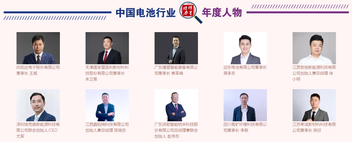 第13届中国电池新能源行业年度人物/年度创新奖/年度新锐奖/优秀供应商获奖名单揭晓 第13届中国电池新能源行业年度人物/年度创新奖/年度新锐奖/优秀供应商获奖名单揭晓