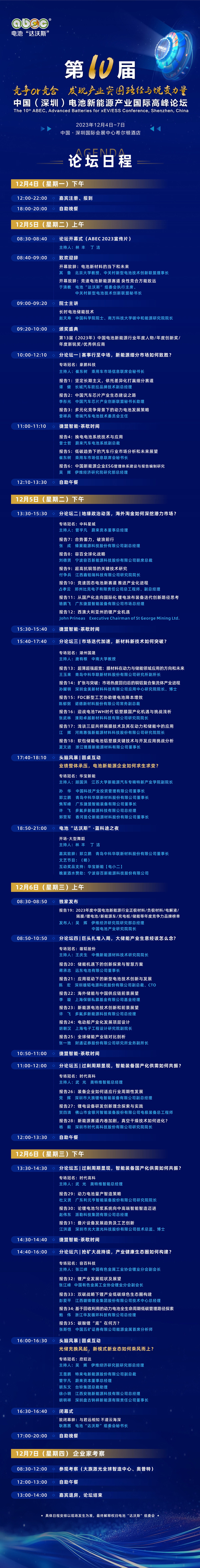 倒计时7天!ABEC 2023丨第10届电池“达沃斯”论坛演讲嘉宾阵容与最新日程更新 倒计时7天!ABEC 2023丨第10届电池“达沃斯”论坛演讲嘉宾阵容与最新日程更新
