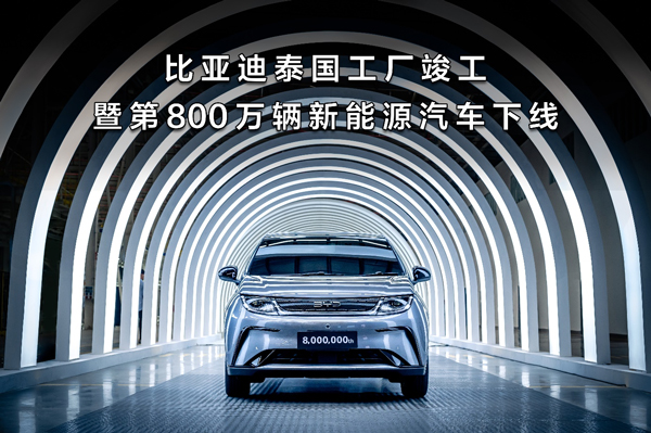 比亚迪迎两大里程碑:泰国工厂竣工 第800万辆新能源汽车下线 比亚迪迎两大里程碑:泰国工厂竣工 第800万辆新能源汽车下线