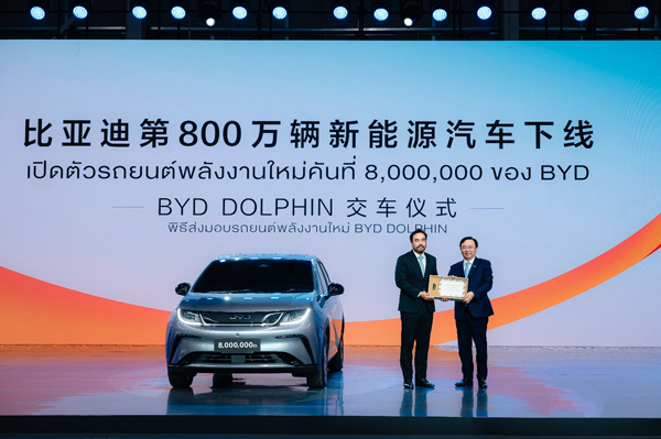 比亚迪迎两大里程碑:泰国工厂竣工 第800万辆新能源汽车下线 比亚迪迎两大里程碑:泰国工厂竣工 第800万辆新能源汽车下线