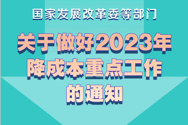 一图读懂《国家发展改革委等部门关于做好2023年降成本重点工作的通知》