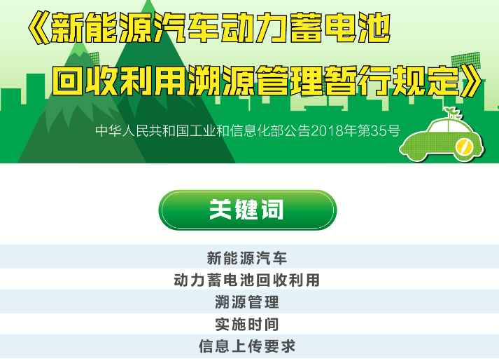 一文读懂《新能源汽车动力蓄电池回收利用溯源管理暂行规定》