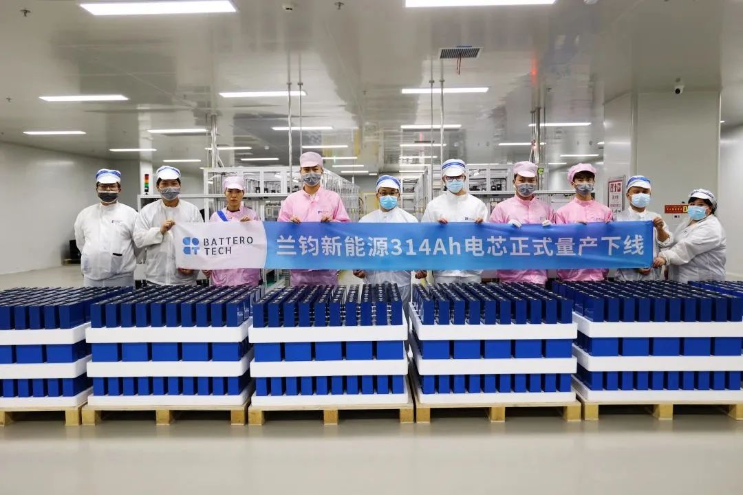 190Wh/kg!循环寿命超1万次!兰钧新能源314Ah电芯批量下线