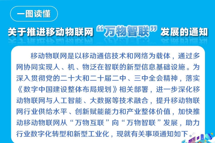 一图读懂《关于推进移动物联网“万物智联”发展的通知》