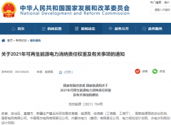 两部委印发各省2021年可再生能源电力消纳责任权重和2022年预期目标